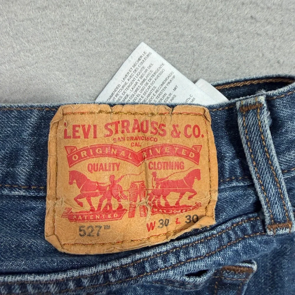 Levis 527 Slim Bootcut Jeans Men's 30x30 Blue Denim Y2K Western Rodeo Cowboy